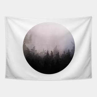 Watercolor navy forest Tapestry