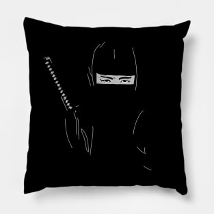 Hand drawn minimalist Ninja Pillow