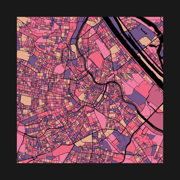 Vienna Map Pattern in Purple & Pink by PatternMaps