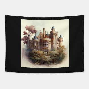 Watercolor Castle Tapestry