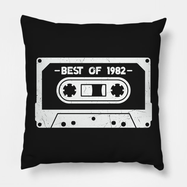 Best of 1982 Retro Cassette Tape 1982 Birthday Pillow by SLAG_Creative