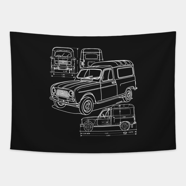 The iconic French van (for dark chothes) Tapestry by jaagdesign