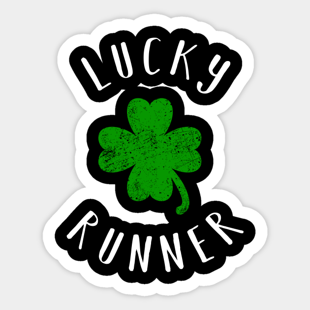 St Patricks running shirt - Vintage Shamrock - Lucky Runner Shamrock Sticker | TeePublic