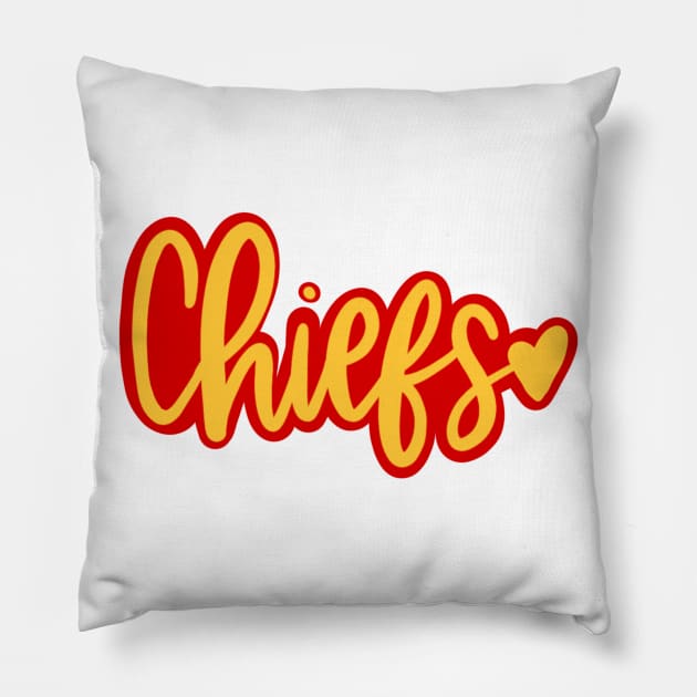 Chiefs Love Pillow by Pink Anchor Digital