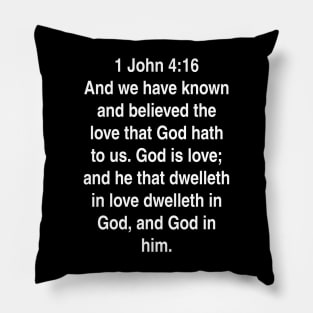 1 John 4:16  Bible Verse Typography KJV Pillow