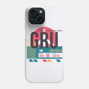 Sao Paulo (GRU) Airport Code Baggage Tag Phone Case