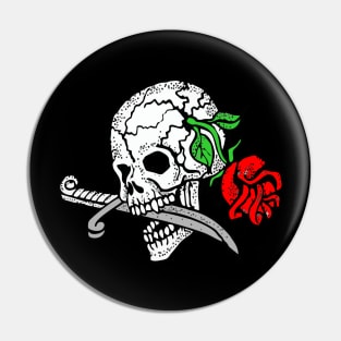 Skull and rose Pin