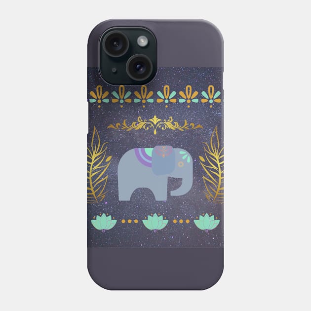 Decorative Elephant in Space Design Phone Case by HalfPastStarlight