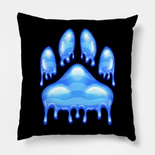 Water Paw Print Pillow