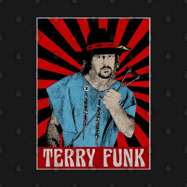 Vintage Terry Funk 1980s Pop Art by Motor Lipat