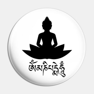 Om Mani Padme Hum Tibetan Buddhist Mantra of Compassion Pin