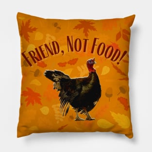 Friend Not Food Thanksgiving Turkey Pillow