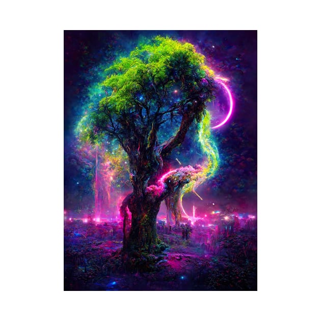 Neon Oak Tree by wumples