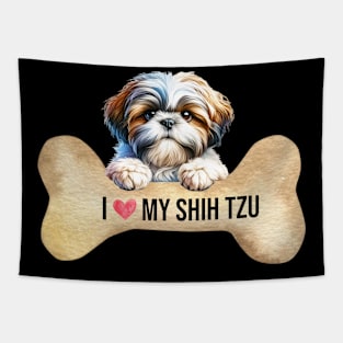 I Love My Shih Tzu Tapestry