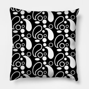 black and white paisley pattern Pillow