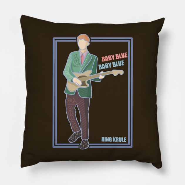 King Krule Baby Blue Retro Design Pillow by The Collection