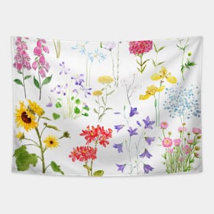 colorful botanical flowers collection 2020 Tapestry