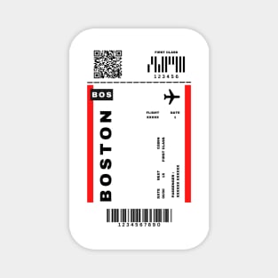 Boston Boarding Pass Massachusetts Destination Ticket Magnet