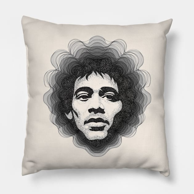 Jimi Virtuoso Pillow by Aldrvnd