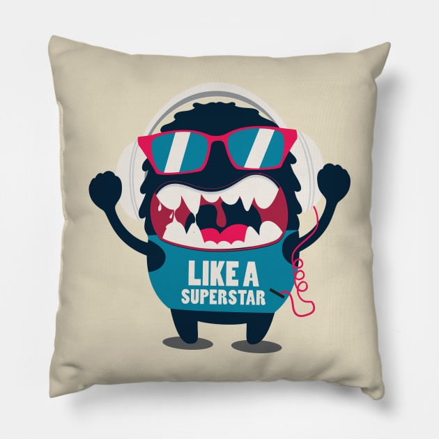 Like a Superstar Pillow by mertkaratay