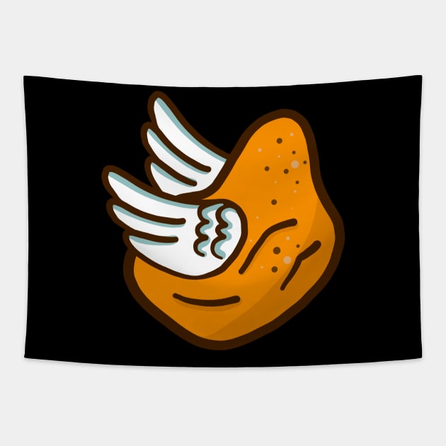 Flying chicken nugget Tapestry by SHMITEnZ