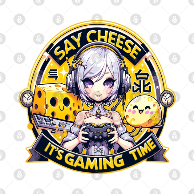 Gamer Girl "Say Cheese" Gaming Time Illustration by WEARWORLD