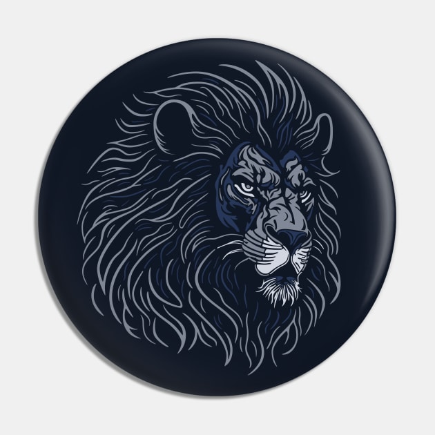 Majestic Lion Head - night Pin by NeverDrewBefore