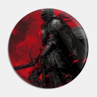 Girl Knight Red And Black Background Pin