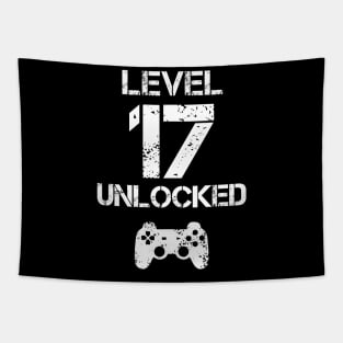 Level 17 Unlocked T-Shirt - 17th Birthday Gift Tapestry