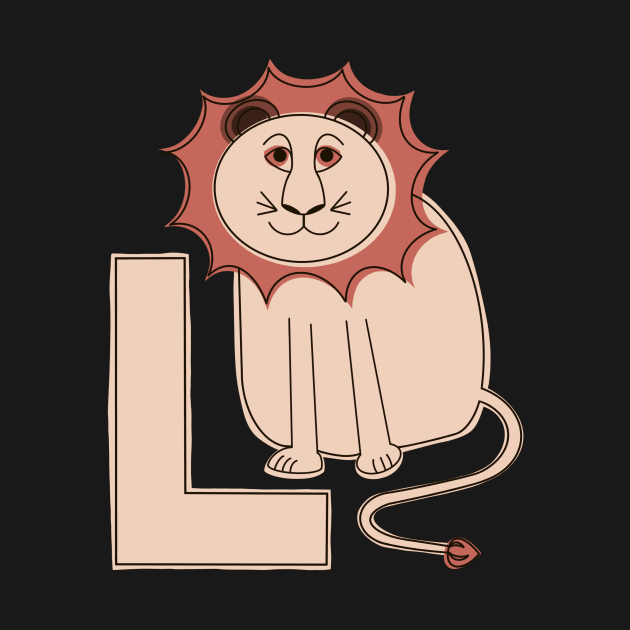 L is for Lion - Pink L Initial by Obstinate and Literate