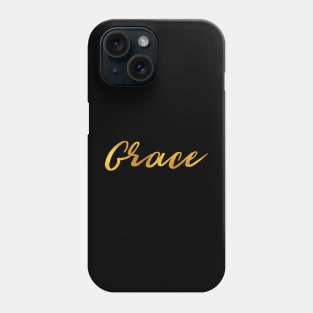 Grace Name Hand Lettering in Faux Gold Letters Phone Case