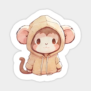 Cartoon Monkey Wearing Hoodie Magnet