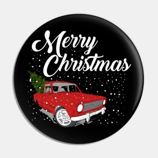 Red Truck Merry Christmas Tree Pin