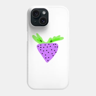 Purple strawberry fruit art design Phone Case