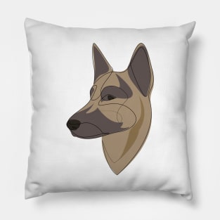 German Shepherd - one line drawing Pillow