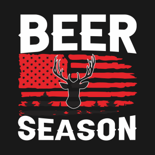 beer season tshirt template flat dark contrast usa flag reindeer texts sketch T-Shirt