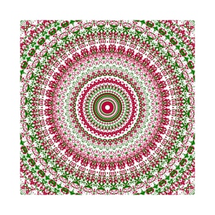 Hippie Boho Trippy Groovy Christmas Mandala T-Shirt