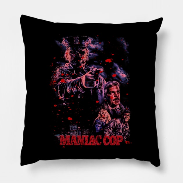 Beware The Maniac Cop Classic Horror Movie Tee Pillow by alex77alves