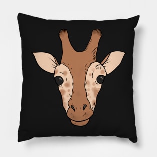 Smiling Giraffe with brown fur and spots Pillow