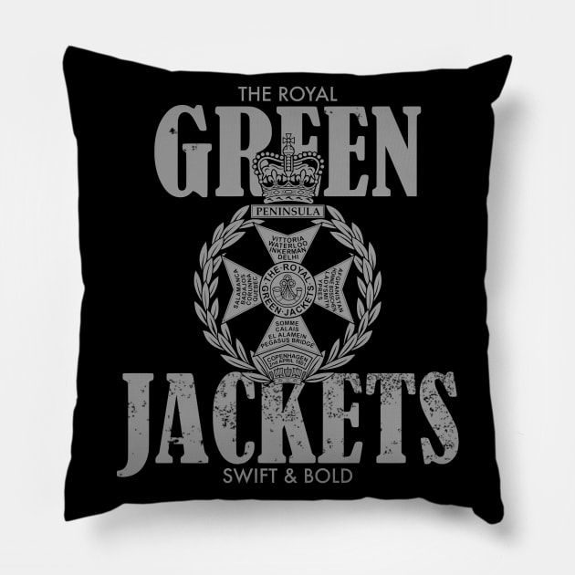 Royal Green Jackets (distressed) Pillow by TCP