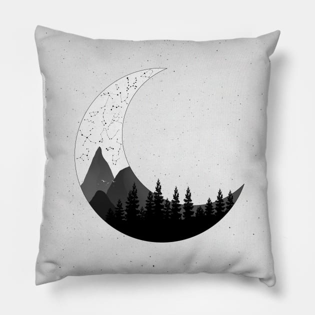 Moon Constellations Version 2 Pillow by Lumos19Studio