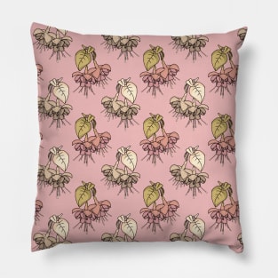 Fuchsia Flowers Pastel Colors Pillow