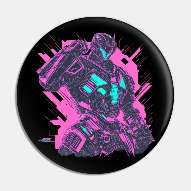 Fight Robot - Drip Neon Pin by Drip Neon