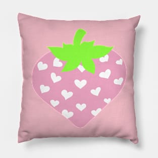 Pink Strawberry Heart Pillow