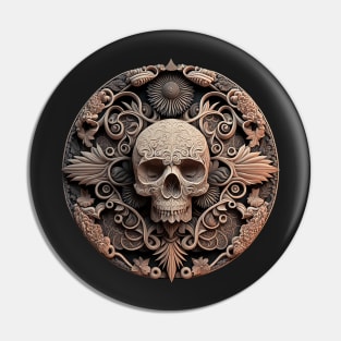 Flowerpunk Skull Mandala Pin