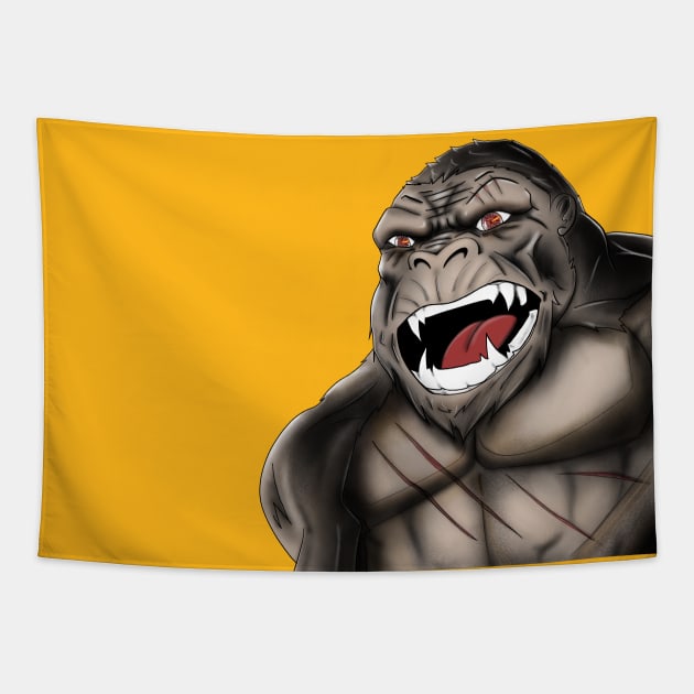 the mighty kong, the king of skull island Tapestry by jorge_lebeau