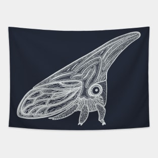 Treehopper Ink Art - cute insect design - on navy blue Tapestry