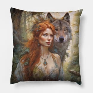 Lady & Wolf Pillow