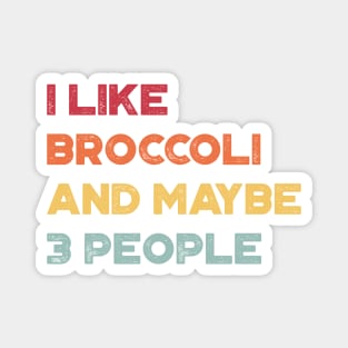 I Like Broccoli and Maybe 3 People Funny Vintage Retro (Sunset) Magnet