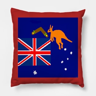 Sporty Australian Design om Red Background Pillow